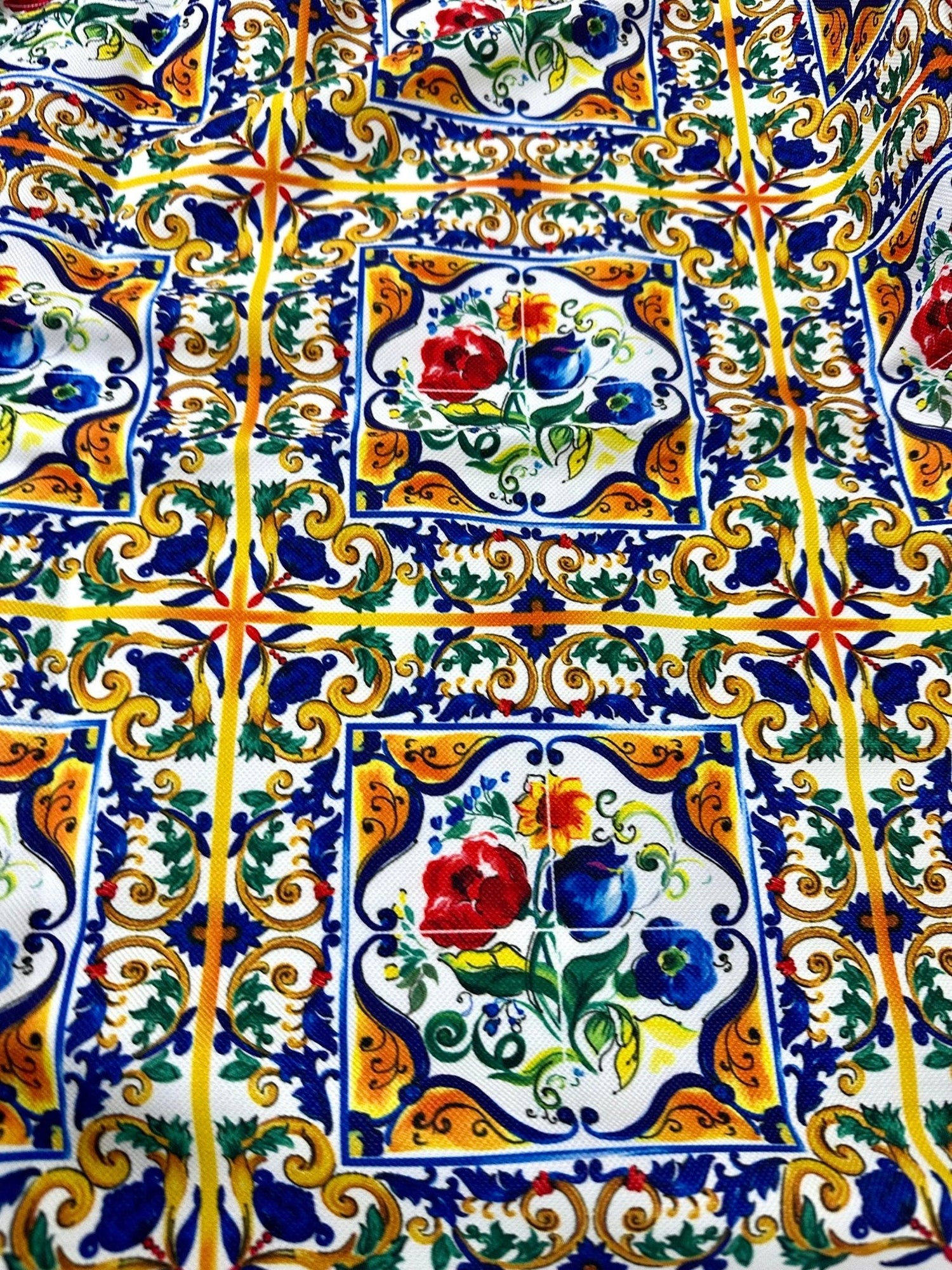 Majolica Pattern Fabric, Digital Print Luxury Fabric - Whotex Online Fabric Store