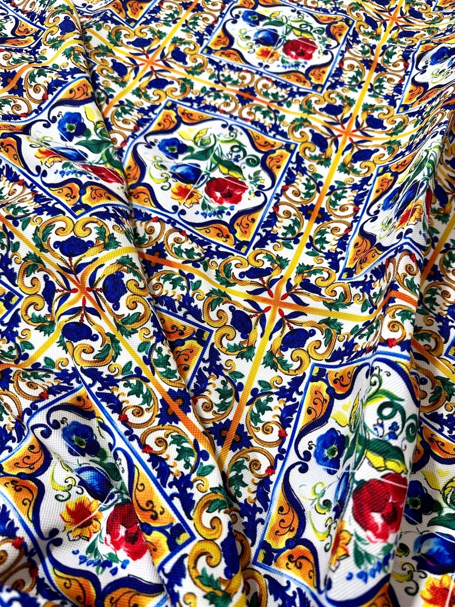 Majolica Pattern Fabric, Digital Print Luxury Fabric - Whotex Online Fabric Store