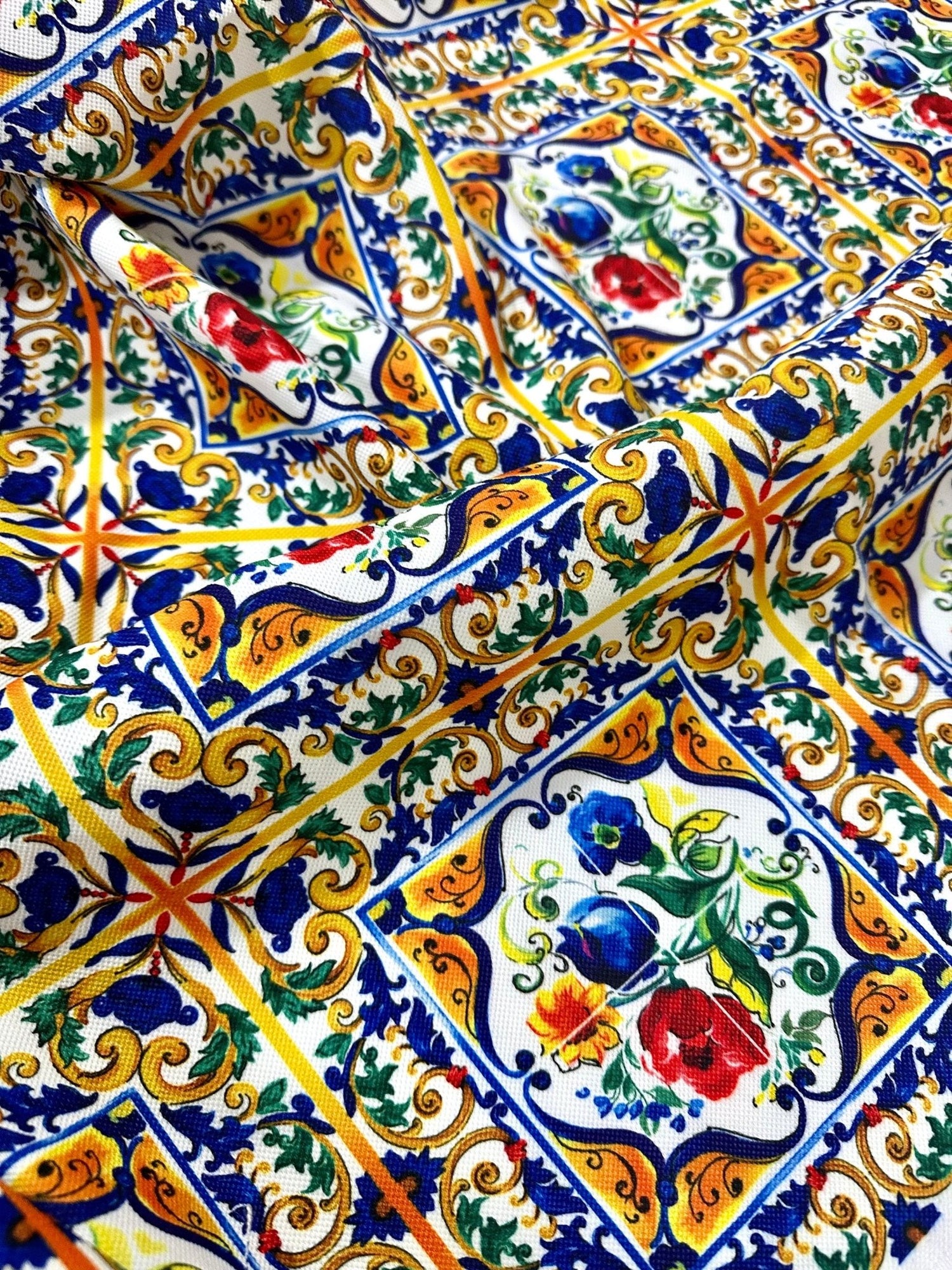 Majolica Pattern Fabric, Digital Print Luxury Fabric - Whotex Online Fabric Store