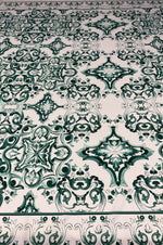 Majolica Pattern Fabric - Green and White Swirl Fabric - Whotex Online Fabric Store
