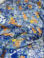 Majolica Pattern Fabric, Lemons On Luxury Fabric - Whotex Online Fabric Store