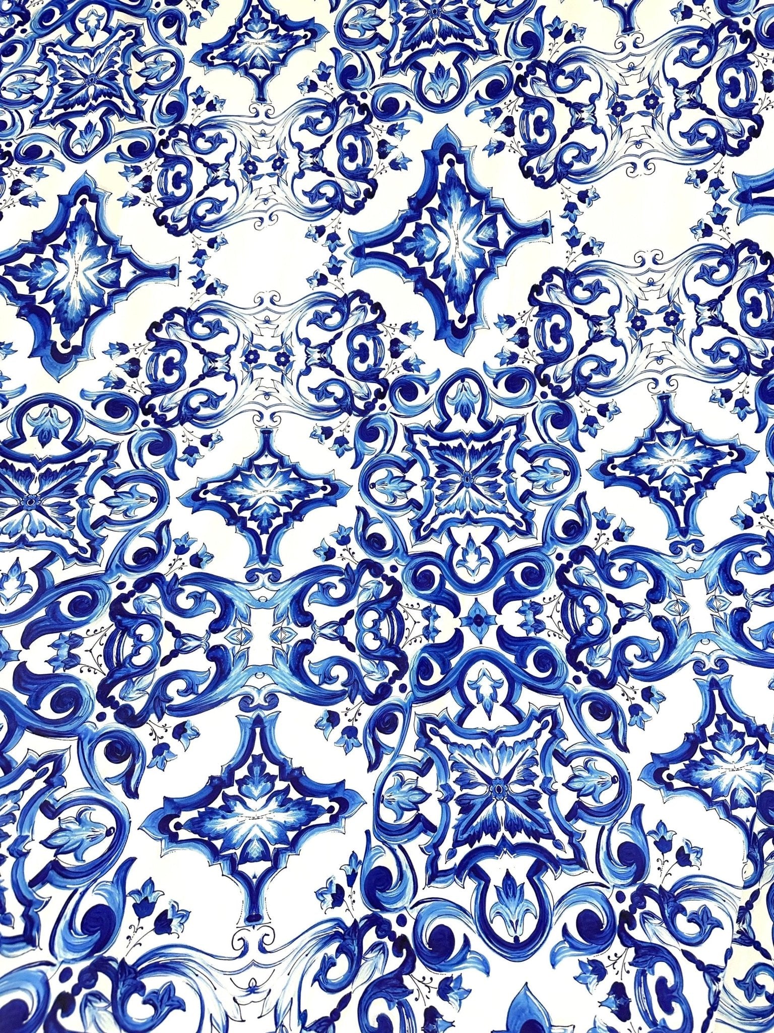 Majolica Pattern Fabric, Sicilian Print Fabric By The Yard - Whotex Online Fabric Store