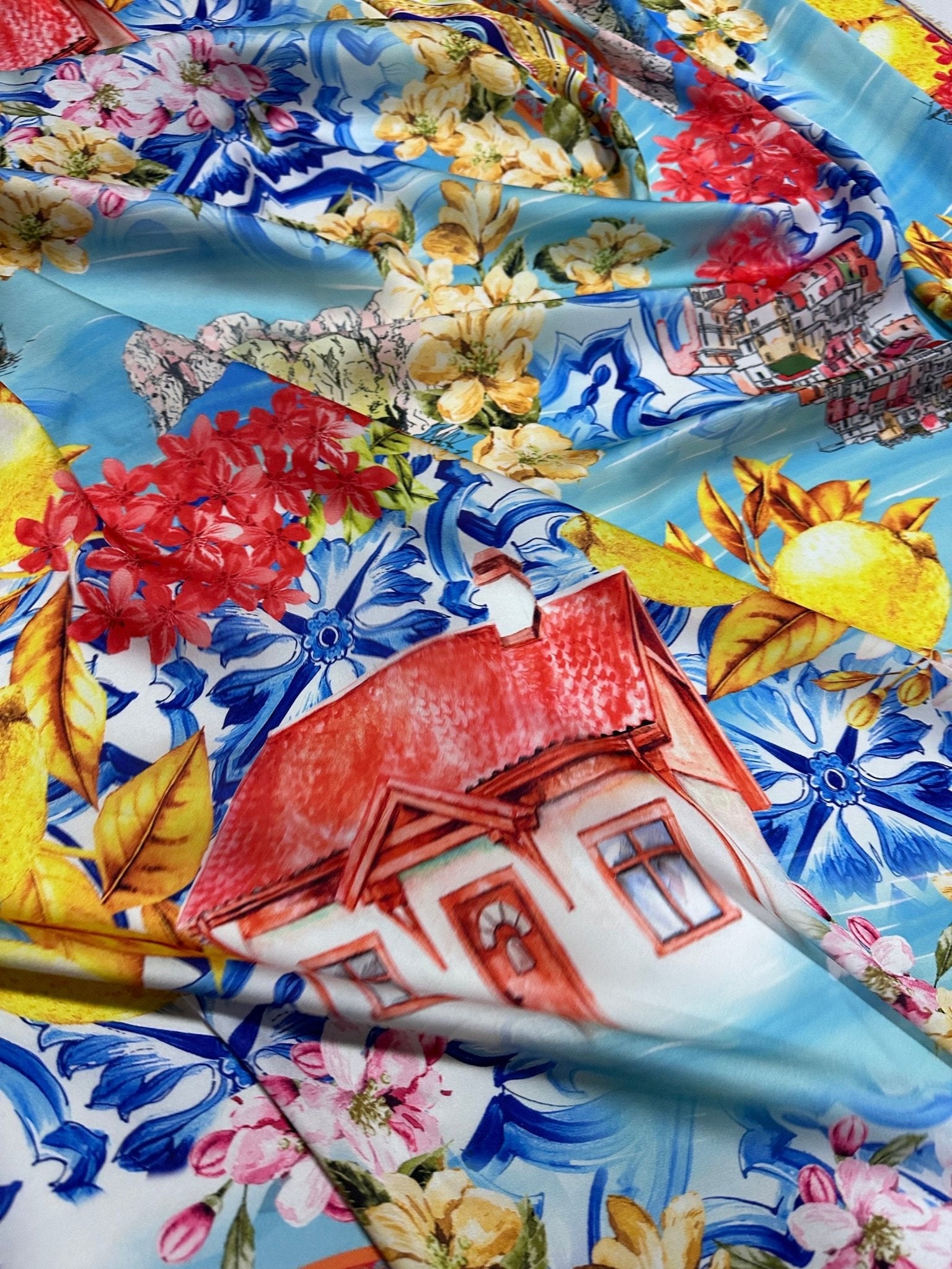 Majolica Pattern Fabric,Sicilian print Fabric , Fabric By The Yard - Whotex Online Fabric Store