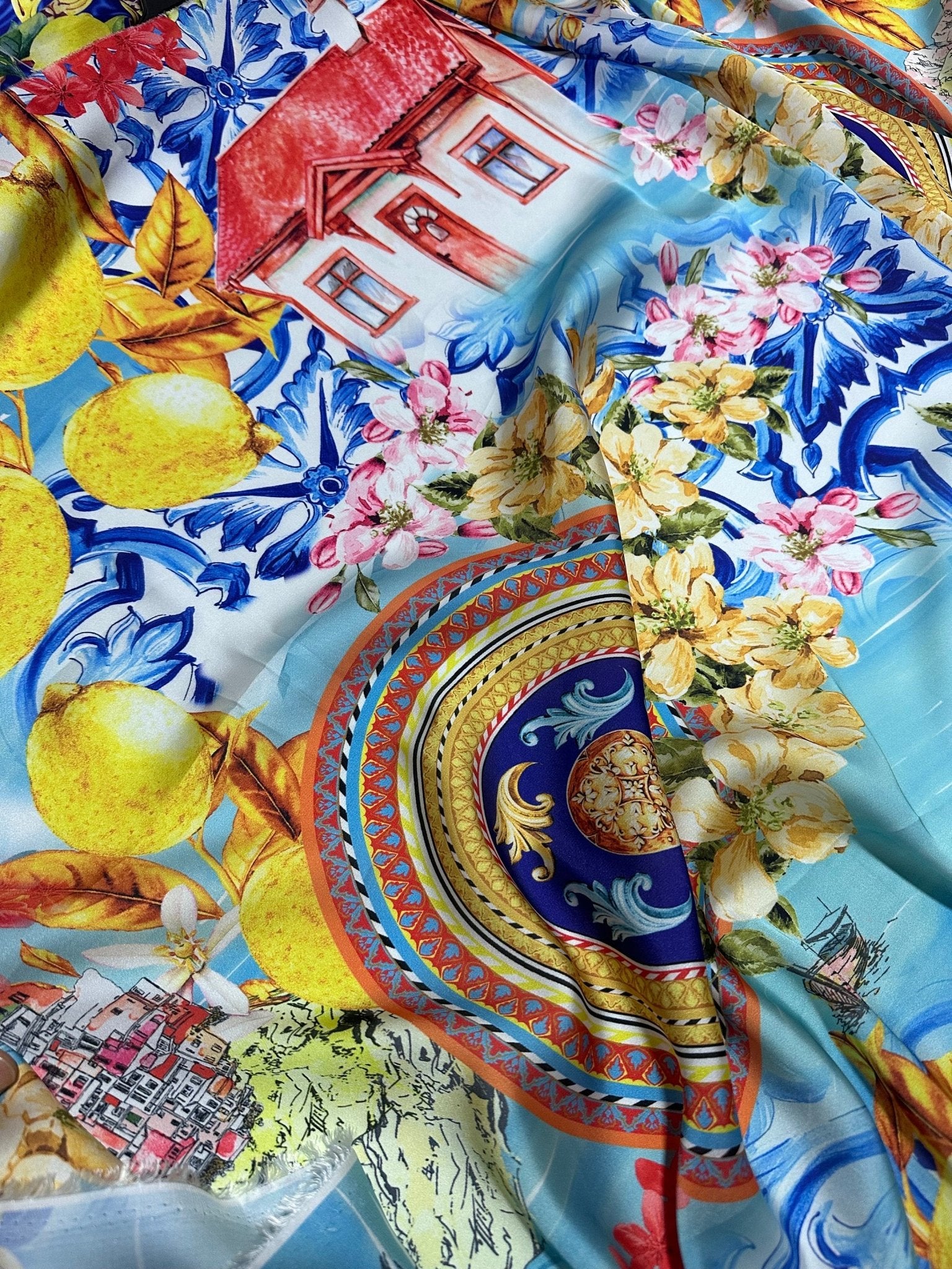 Majolica Pattern Fabric,Sicilian print Fabric , Fabric By The Yard - Whotex Online Fabric Store