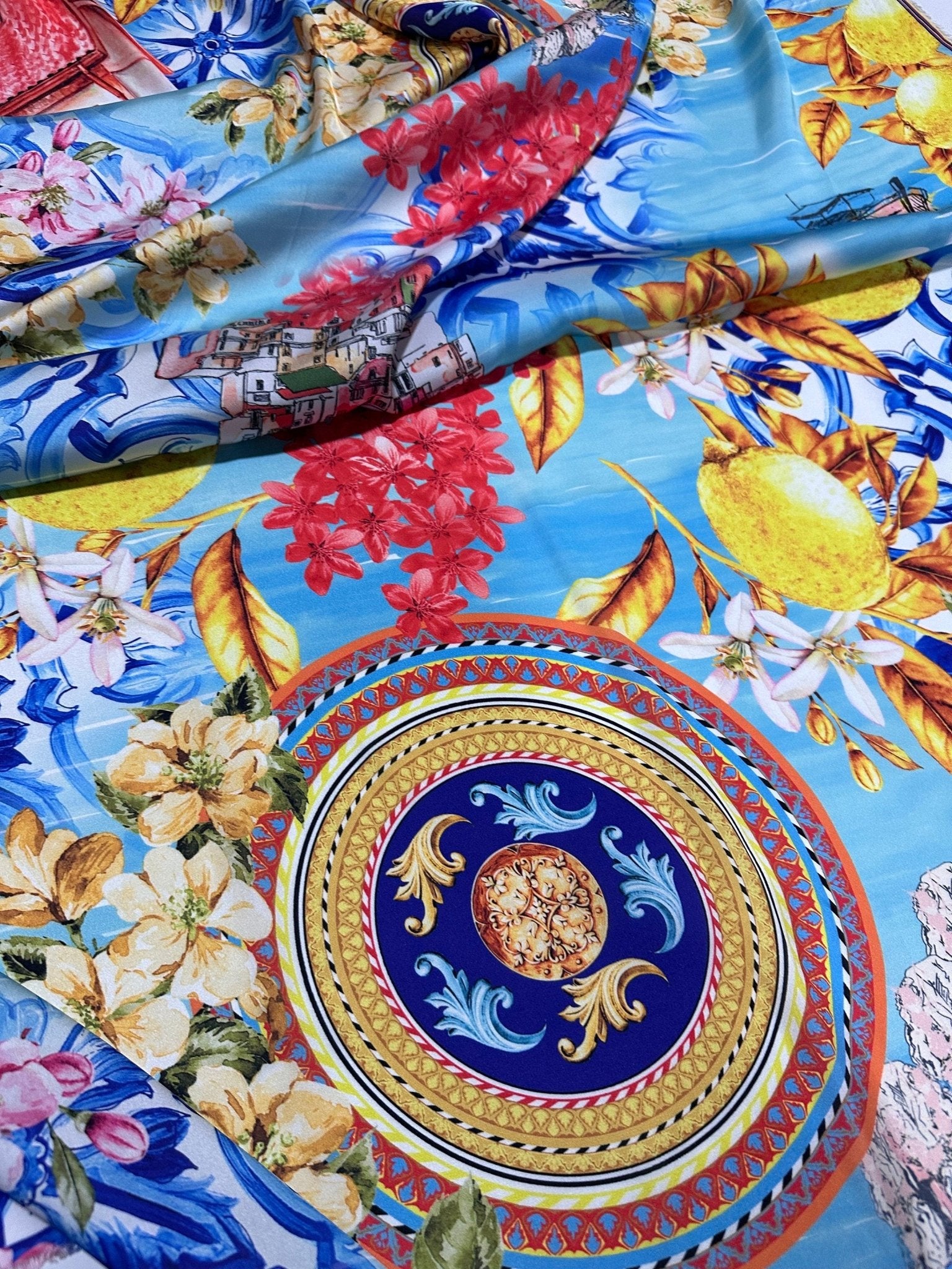 Majolica Pattern Fabric,Sicilian print Fabric , Fabric By The Yard - Whotex Online Fabric Store