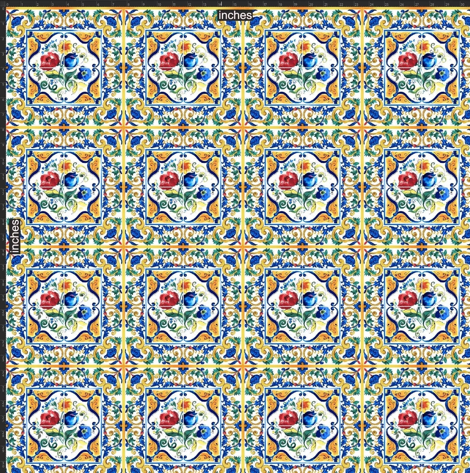 Majolica Pattern Sequin Fabric, 2 - Way Stretch Sequin Fabric By The Yard - Whotex Online Fabric Store