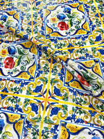 Majolica Pattern Sequin Fabric, 2 - Way Stretch Sequin Fabric By The Yard - Whotex Online Fabric Store