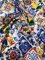Majolica Pattern Small Borders Fabric - Whotex Online Fabric Store