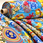 Majolica Sicilian Print Fabric by Metre - Whotex Fabrics London