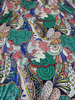 Mehndi Flowers Sequin Fabric, 2 - Way Stretch Sequin Fabric By The Yard - Whotex Online Fabric Store