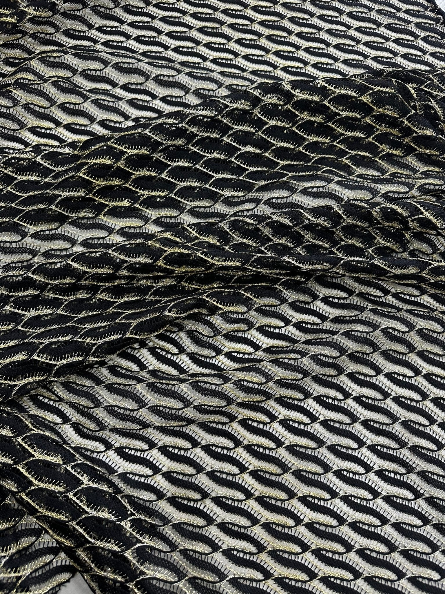 Mesh Fabric, Black Lace Fabric , Zigzag Style Fabric - Whotex Online Fabric Store