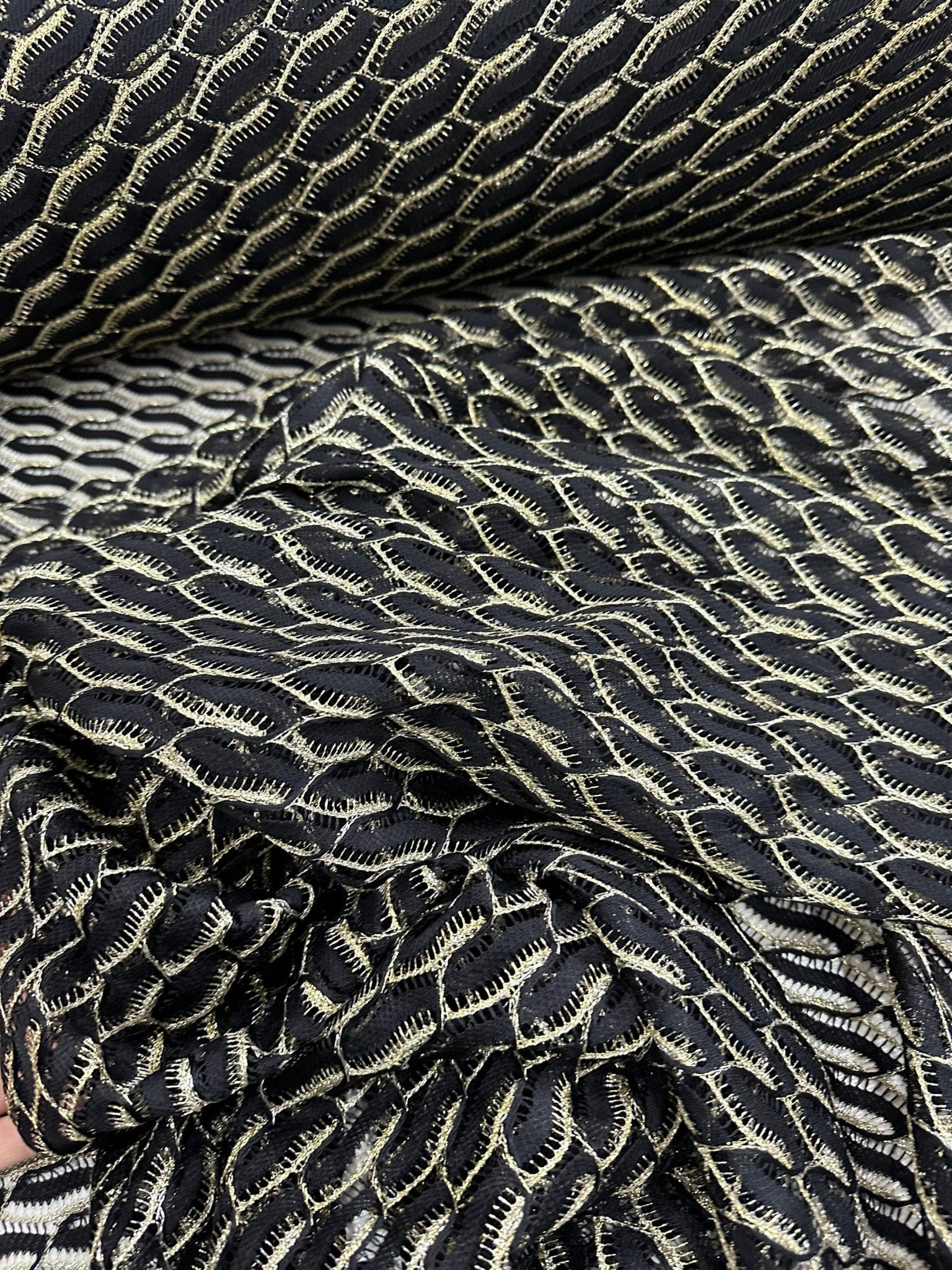 Mesh Fabric, Black Lace Fabric , Zigzag Style Fabric - Whotex Online Fabric Store