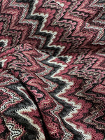 Mesh Fabric, Bordeaux colour Zigzag Knited Fabric, Shiny Knit Jersey Fabric - Whotex Online Fabric Store