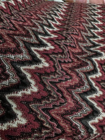 Mesh Fabric, Bordeaux colour Zigzag Knited Fabric, Shiny Knit Jersey Fabric - Whotex Online Fabric Store