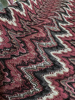 Mesh Fabric, Bordeaux colour Zigzag Knited Fabric, Shiny Knit Jersey Fabric - Whotex Online Fabric Store