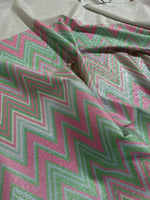 Mesh Fabric, Green Pink Zigzag Pattern Knit Fabric - Whotex Online Fabric Store