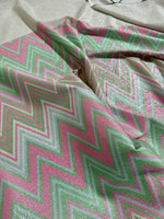Mesh Fabric, Green Pink Zigzag Pattern Knit Fabric - Whotex Online Fabric Store