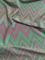 Mesh Fabric, Green Pink Zigzag Pattern Knit Fabric - Whotex Online Fabric Store