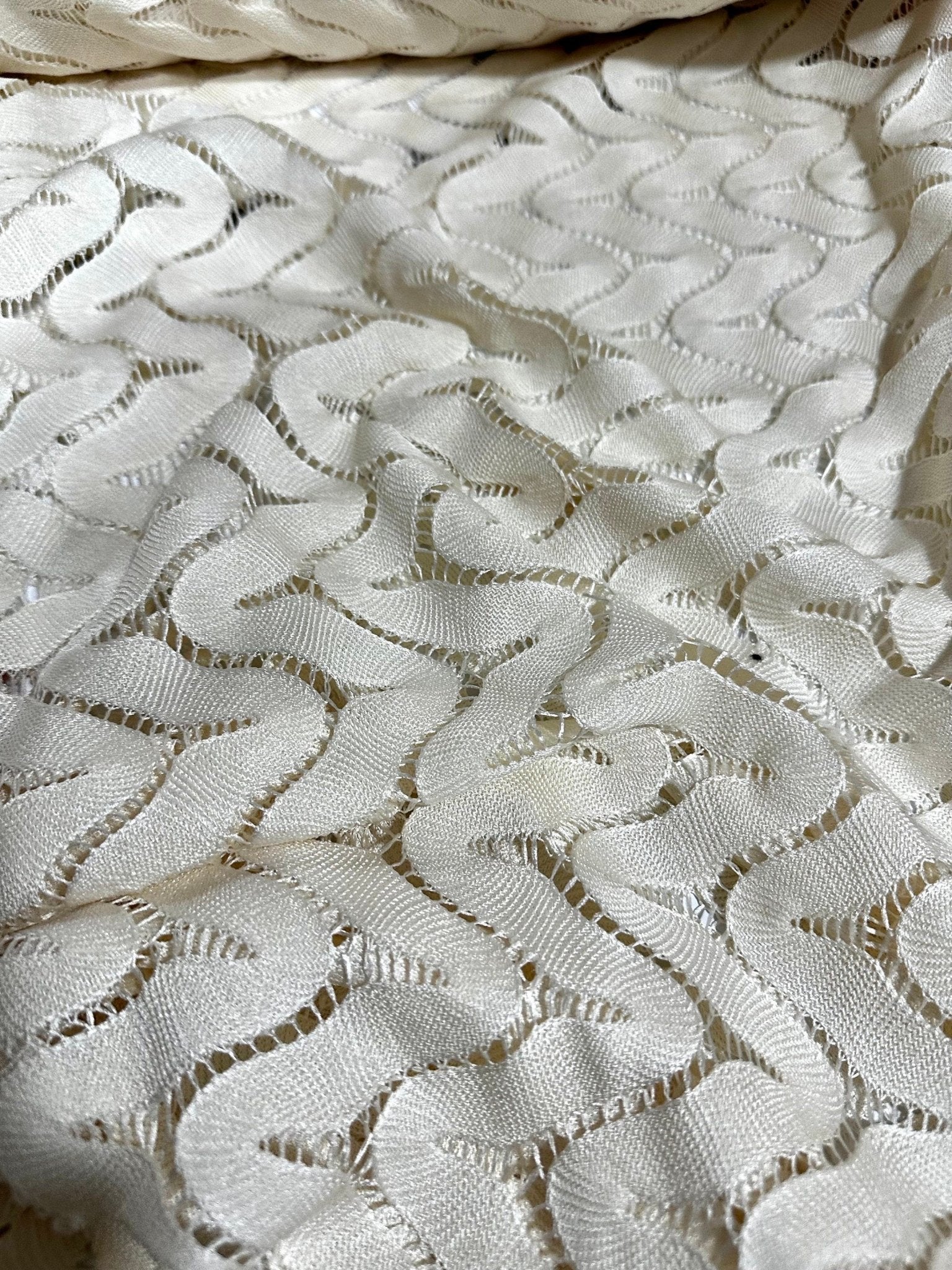 Mesh Fabric, Off white color Zigzag Knit Jersey Fabric - Whotex Online Fabric Store