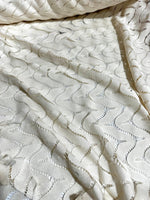 Mesh Fabric, Off white color Zigzag Knit Jersey Fabric - Whotex Online Fabric Store