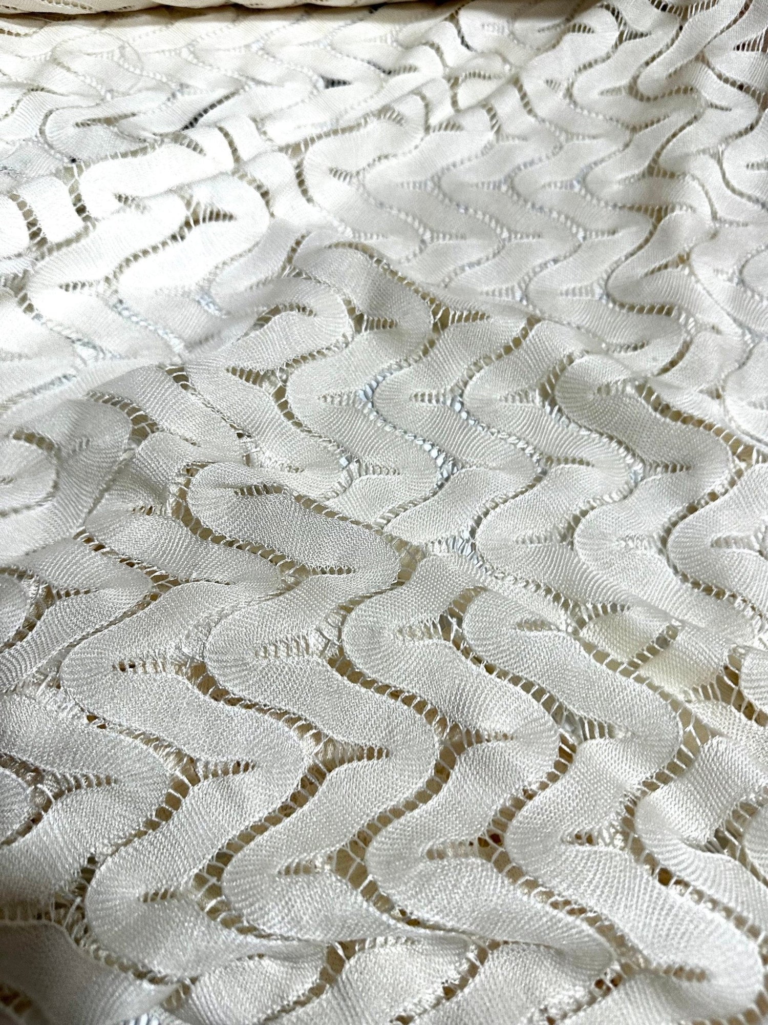 Mesh Fabric, Off white color Zigzag Knit Jersey Fabric - Whotex Online Fabric Store