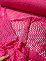 Mesh Fabric, Pink color Zigzag Knit Jersey Fabric - Whotex Online Fabric Store