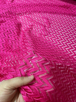 Mesh Fabric, Pink color Zigzag Knit Jersey Fabric - Whotex Online Fabric Store