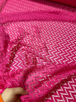 Mesh Fabric, Pink color Zigzag Knit Jersey Fabric - Whotex Online Fabric Store