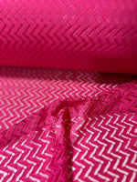 Mesh Fabric, Pink color Zigzag Knit Jersey Fabric - Whotex Online Fabric Store