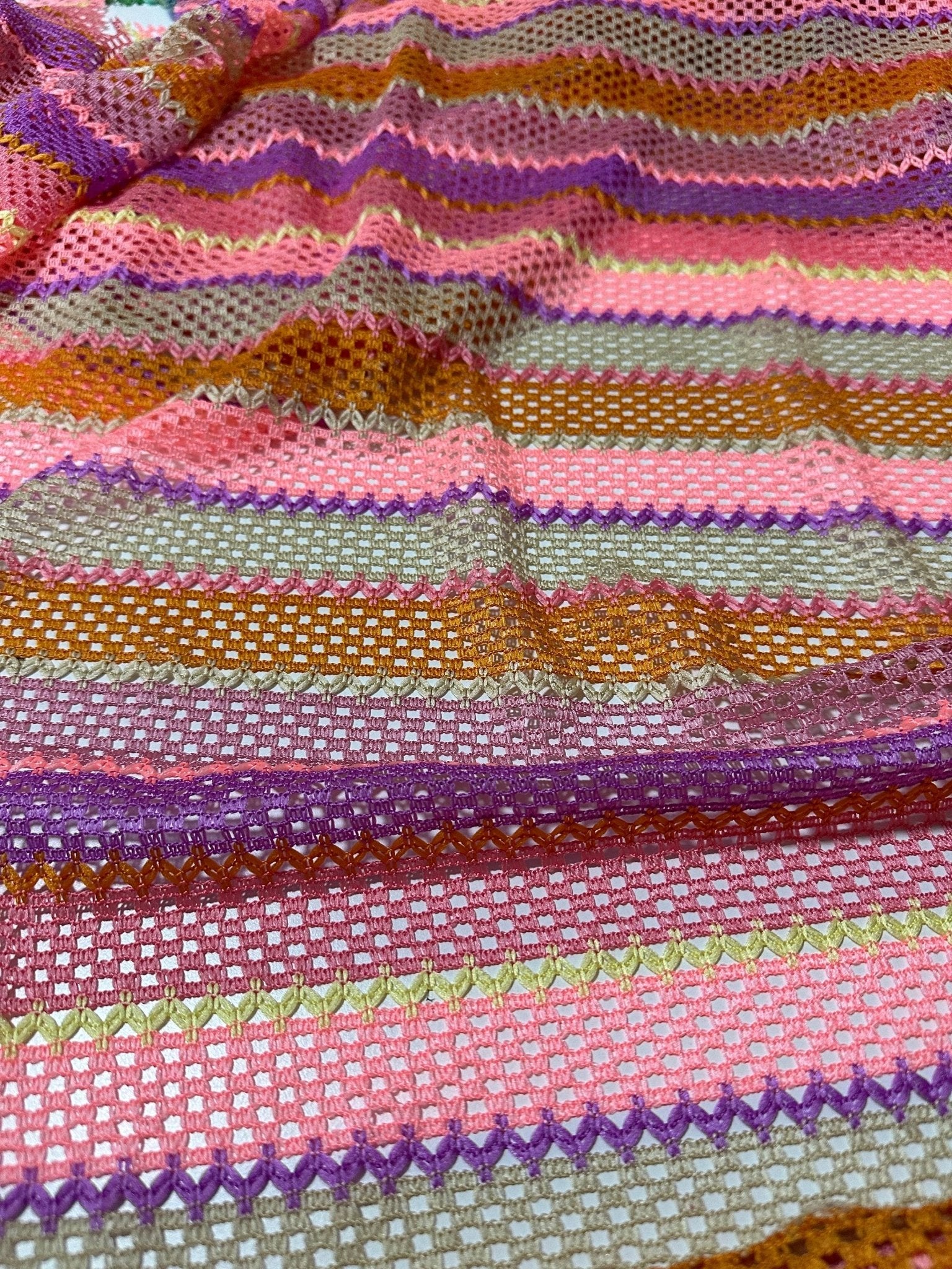 Mesh Fabric, Pink Striped Knit Jersey Fabric - Whotex Online Fabric Store