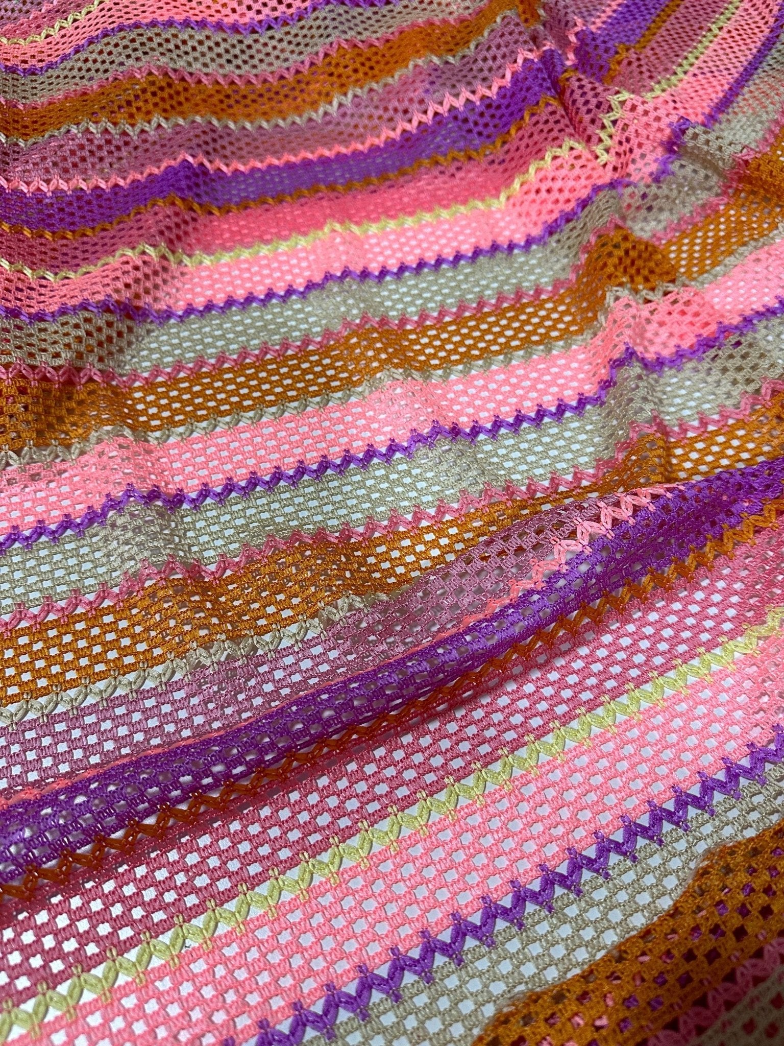 Mesh Fabric, Pink Striped Knit Jersey Fabric - Whotex Online Fabric Store