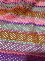 Mesh Fabric, Pink Striped Knit Jersey Fabric - Whotex Online Fabric Store