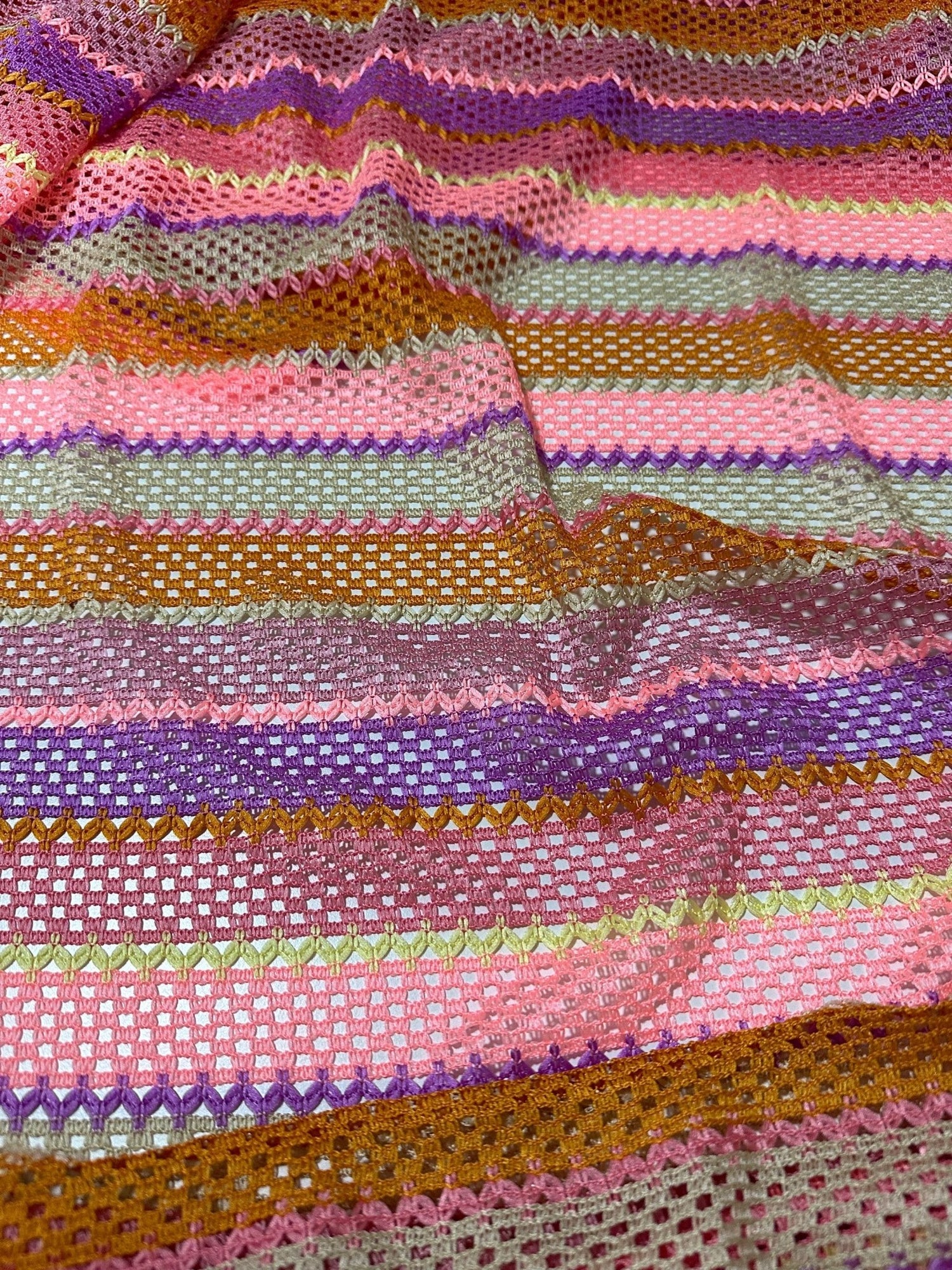 Mesh Fabric, Pink Striped Knit Jersey Fabric - Whotex Online Fabric Store