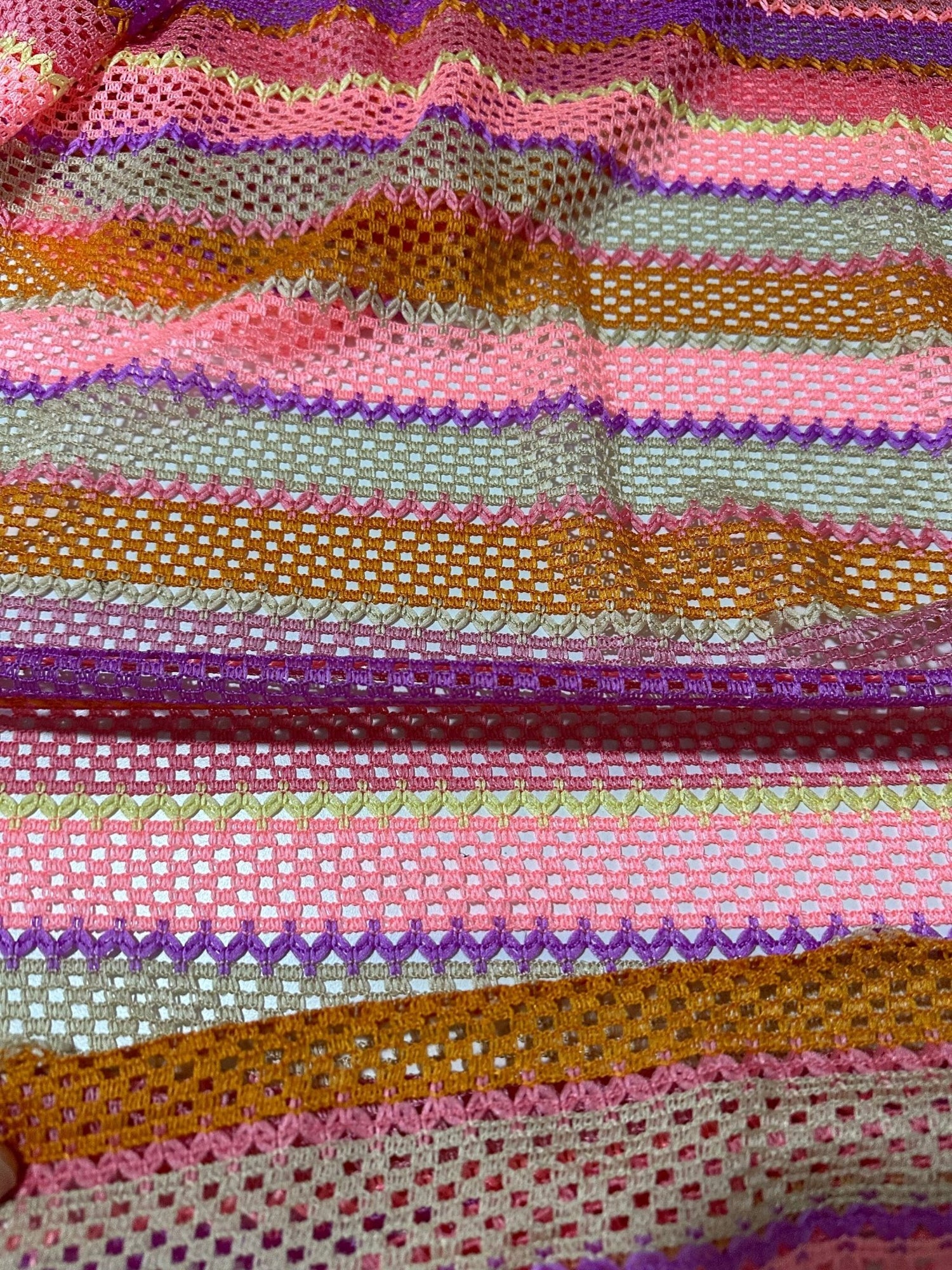 Mesh Fabric, Pink Striped Knit Jersey Fabric - Whotex Online Fabric Store