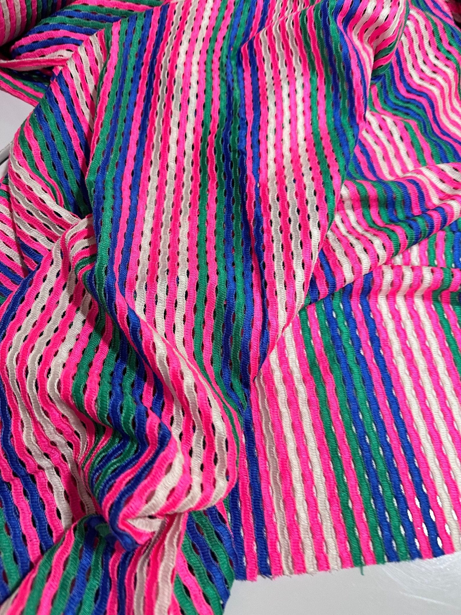 Mesh Fabric, Pink Striped Knit Jersey Fabric - Whotex Online Fabric Store