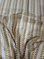 Mesh Fabric, Shimmer Zigzag Knit Jersey fabric, Beige and Cream Chevron - Whotex Online Fabric Store