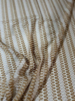 Mesh Fabric, Shimmer Zigzag Knit Jersey fabric, Beige and Cream Chevron - Whotex Online Fabric Store