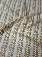 Mesh Fabric, Shimmer Zigzag Knit Jersey fabric, Beige and Cream Chevron - Whotex Online Fabric Store