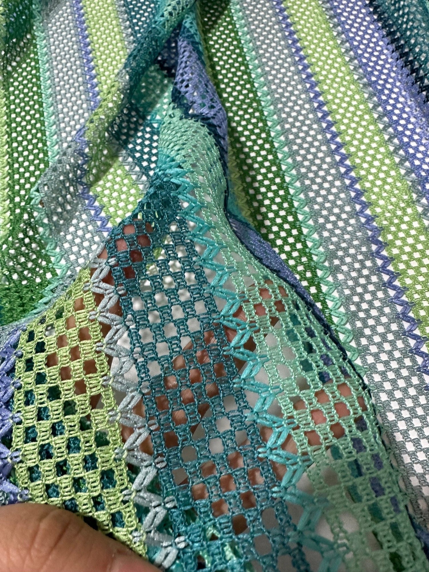 Mesh Fabric, Striped Knit Green Tones Fabric - Whotex Online Fabric Store