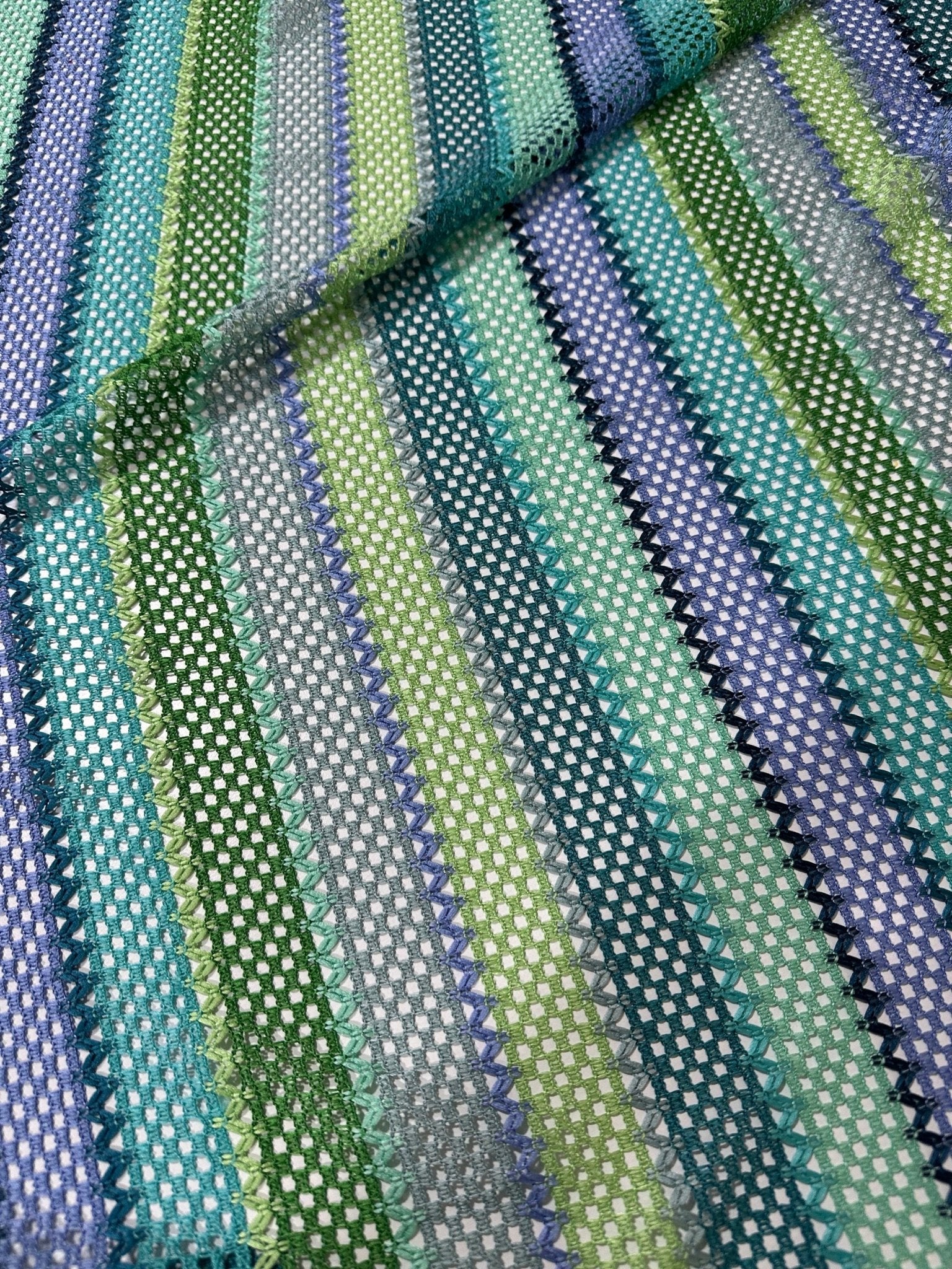 Mesh Fabric, Striped Knit Green Tones Fabric - Whotex Online Fabric Store