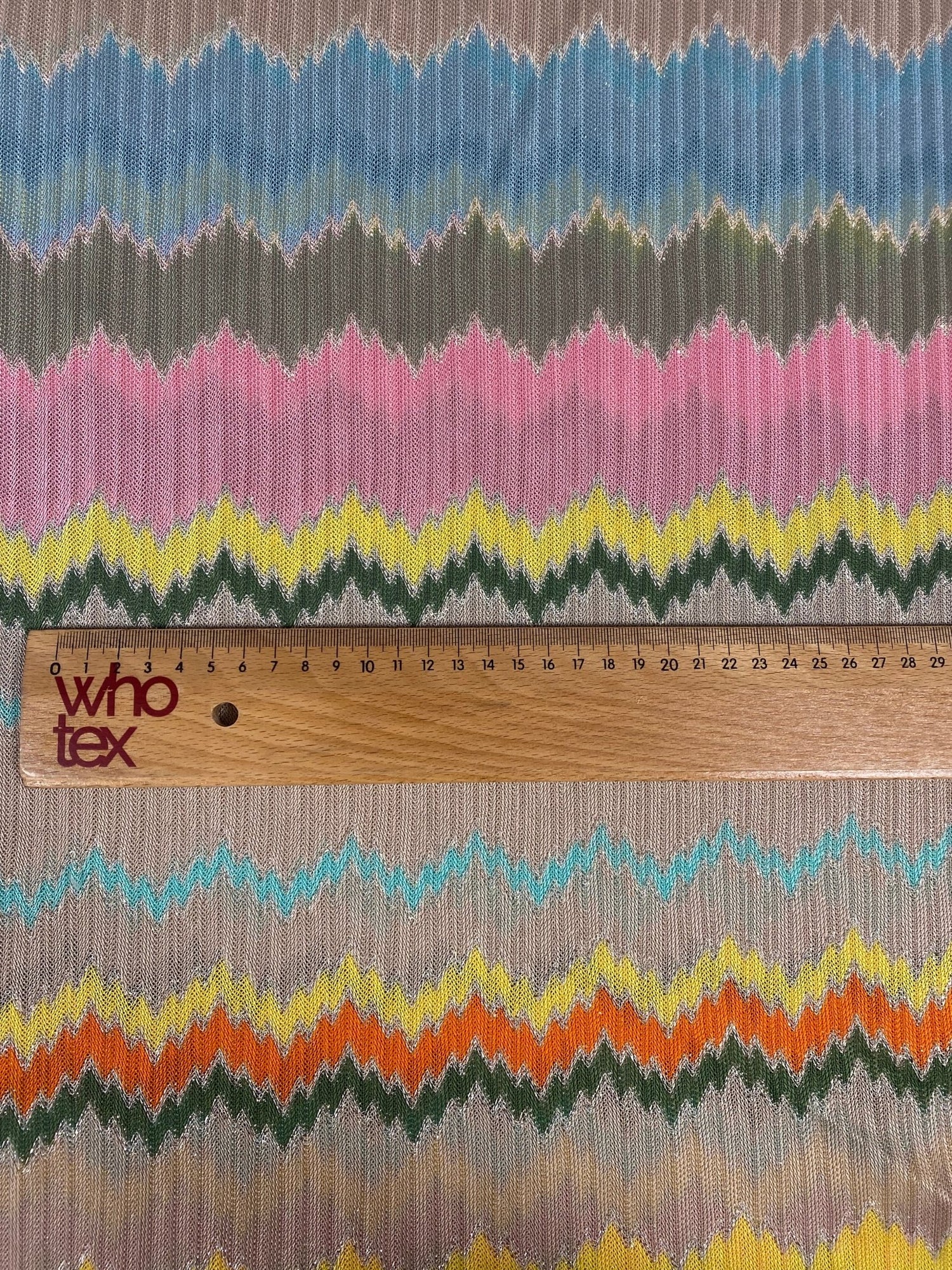 Mesh Fabric with Multicolor Zigzag Design - Whotex Online Fabric Store