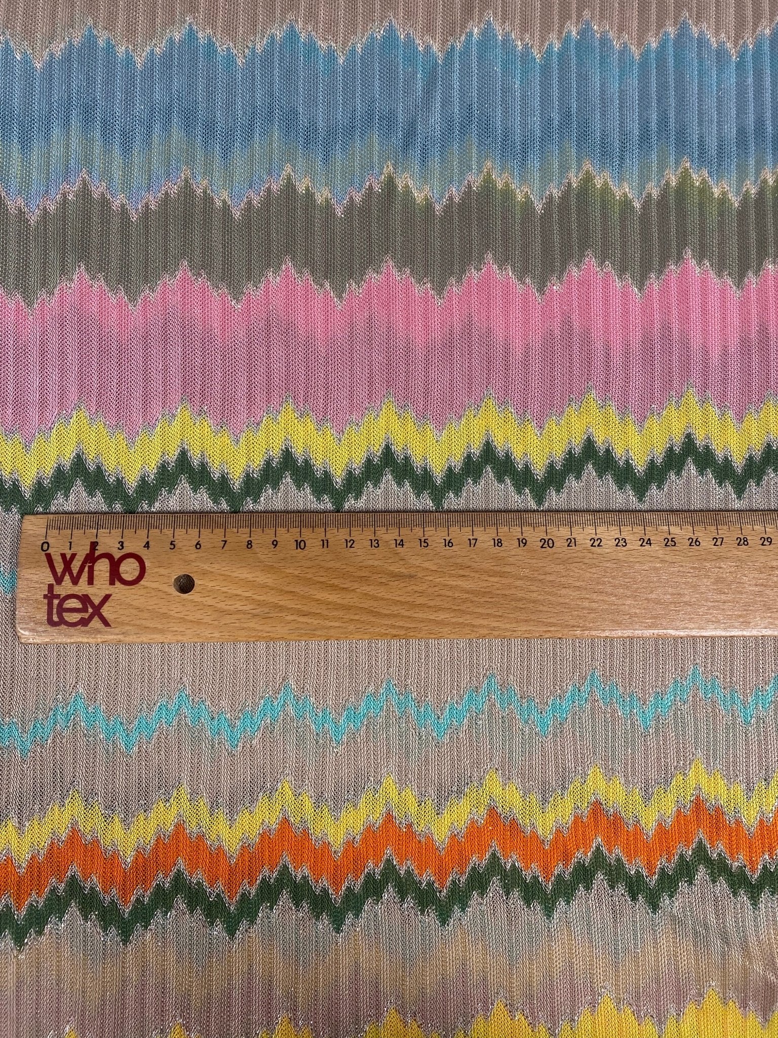 Mesh Fabric with Multicolor Zigzag Design - Whotex Online Fabric Store