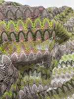 Mesh Fabric, Zigzag Knit Jersey Fabric, beige Green jersey - Whotex Online Fabric Store