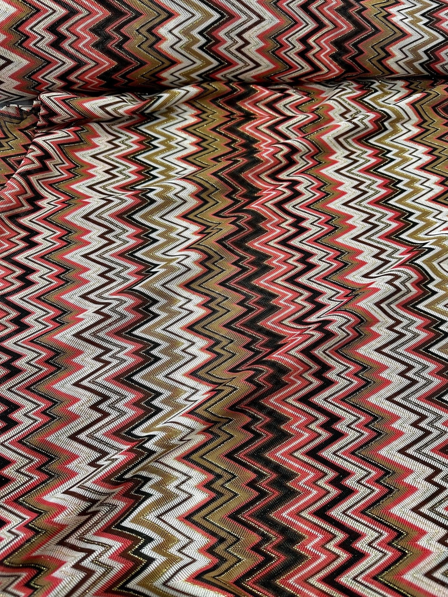 Mesh Fabric, Zigzag Knit Jersey fabric, Coral color elastic jersey,luxury fabric, Widht: 150 cm, italian zigzag - Whotex Online Fabric Store