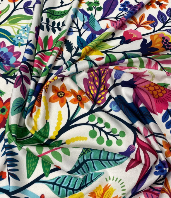 Mexican Flowers Fabric by the Metre - Whotex Fabrics London