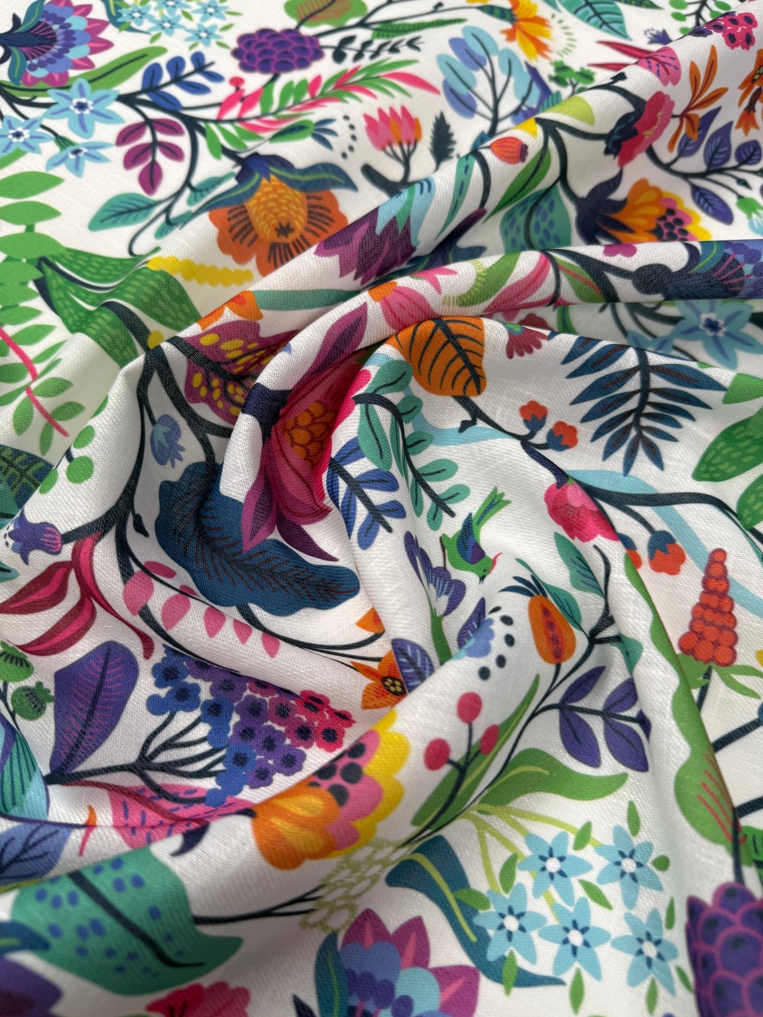 Mexican Flowers Fabric – Custom Printed Fabric on Satin, Crepe, Spandex or Chiffon - Whotex Fabrics London