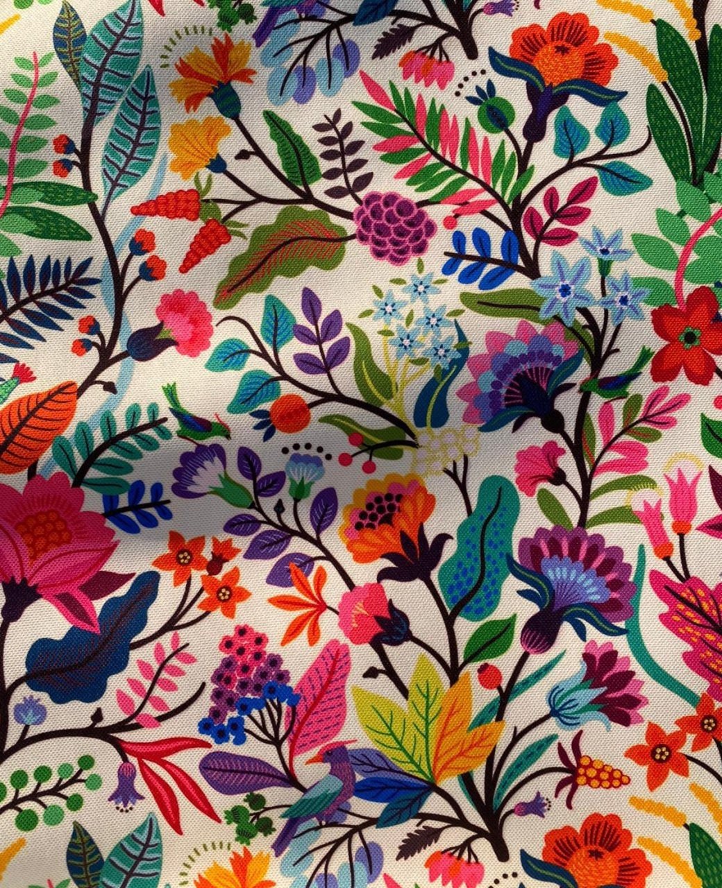 Mexican Flowers Pattern Fabric, Digital Print Fabric By The Yard - Whotex Online Fabric Store
