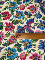 Mexican Flowers Pattern Fabric, Multicolor Otomi Bird Fabric - Whotex Online Fabric Store
