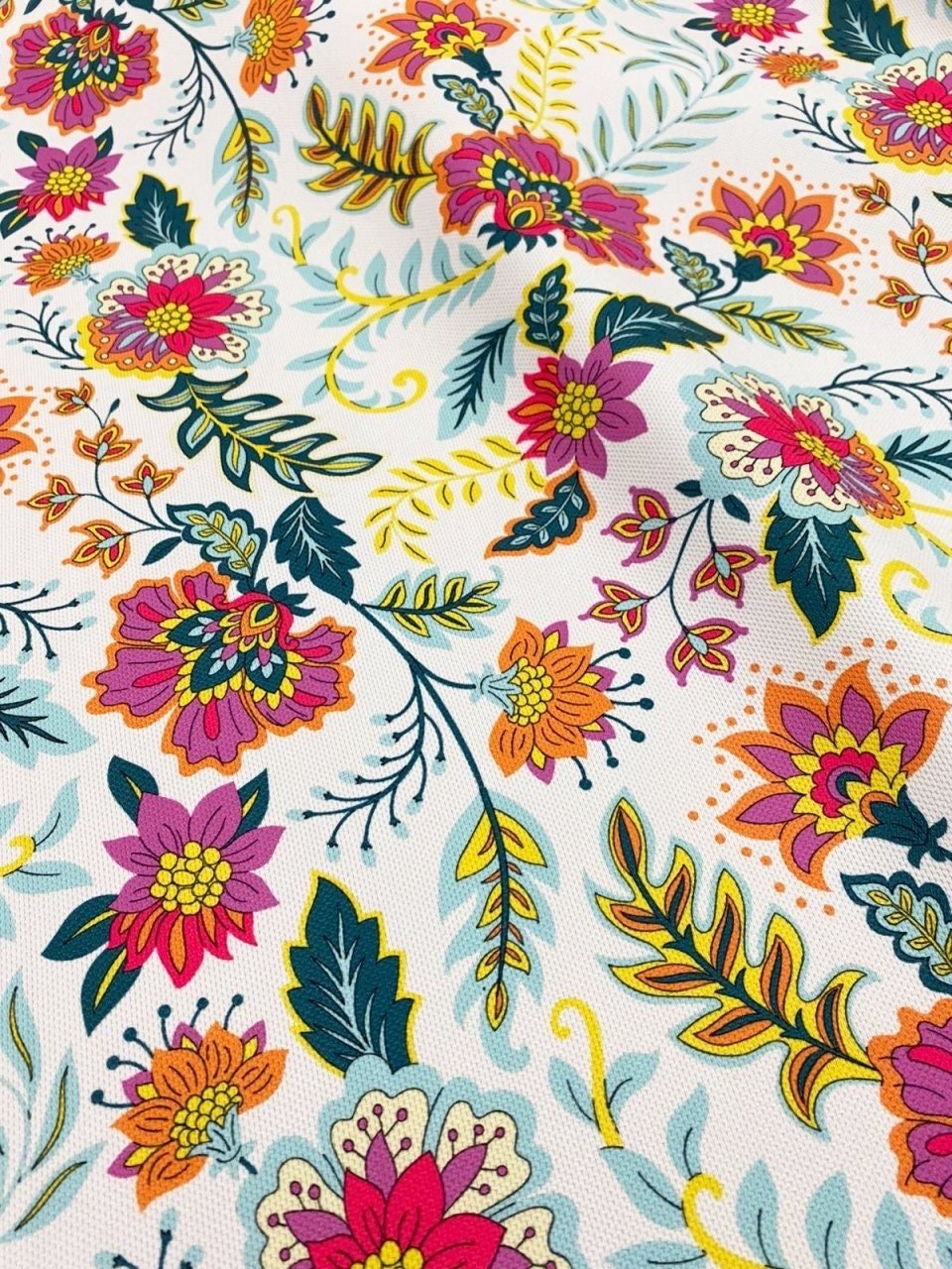 Mexican Flowers Pattern Upholstery Fabric, Digital print fabric, outdoor runner curtain pillow bags fabric, - Whotex