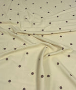 Minimal Yellow Fabric with Small Brown Floral - Whotex Online Fabric Store